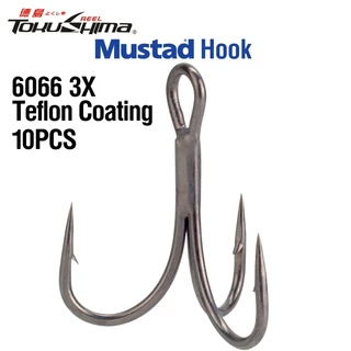 Mustad ตะขอตกปลา เหล็กคาร์บอน 3X 2# 4# 6# 8# 10# 12# 14# 10 ชิ้น