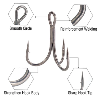 Mustad ตะขอตกปลา เหล็กคาร์บอน 3X 2# 4# 6# 8# 10# 12# 14# 10 ชิ้น