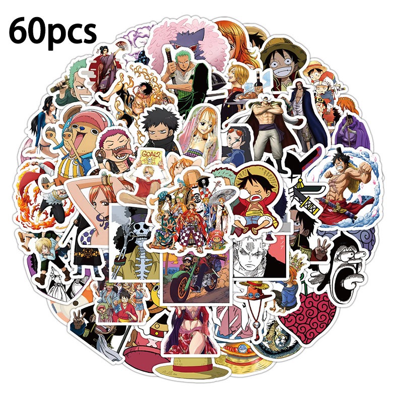 60ชิ้น การ์ดวันพีช สติ๊กเกอร์ กันน้ำ กราฟฟิตี้ one piece sticker diy เด็กของเล่น