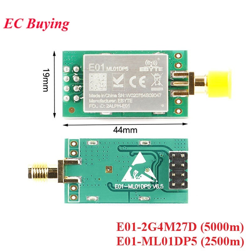 โมดูลไร้สาย Nrf24l01 E01-Ml01Dp5 E01-2G4M27D 2.4GHz IoT RF โมดูล
