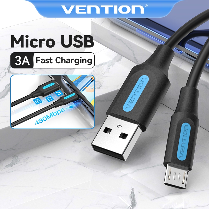 ซื้อ [ส่งไวจากไทย] Vention สายชาร์จ Micro USB 2A USB 2.0 สายชาร์จเร็ว สําหรับแท็บเล็ต โทรศัพท์ Android