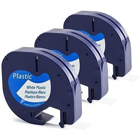 เทปฉลากพลาสติก สีขาว สําหรับ Dymo Letratag 91201 91331 (S0721660Dymo เครื่องทําฉลาก สีดําบนสีขาว สํา