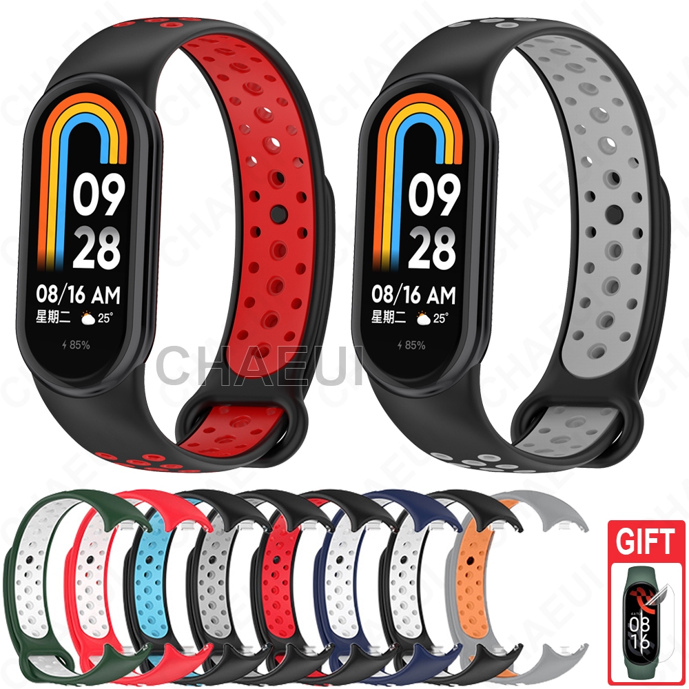 สายรัดซิลิโคนเปลี่ยนสายรัดข้อมือสีคู่สําหรับ Xiaomi Smart Band 10 9 8 / Band 10 Ceramic Edition