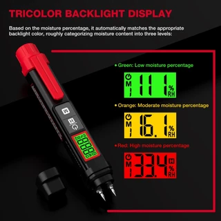 Habotest HT67 เครื่องวัดความชื้นดิจิทัล ชนิดปากกา หน้าจอ LCD ชนิดเข็ม ไม้ แดมเปอร์ เครื่องตรวจจับความชื้นคอนกรีต ซีเมนต์อิฐ สําหรับไม้