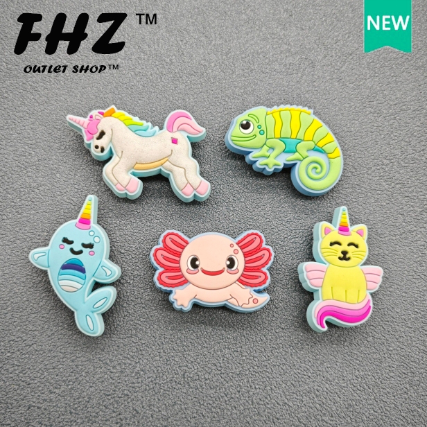 Jibbitz ตัวติดรองเท้า crocs chram ลายการ์ตูนยูนิคอร์น ดอกไม้ หัวเข็มขัด สําหรับตกแต่งรองเท้า