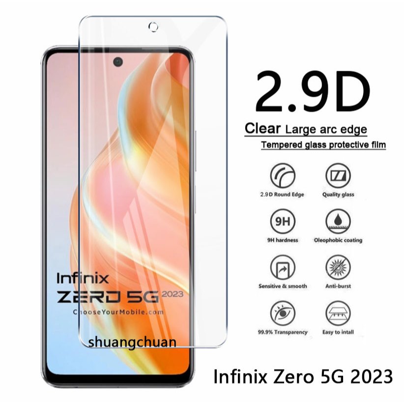กระจกนิรภัยกันรอยหน้าจอ ขอบโค้ง ขนาดใหญ่ สําหรับ Infinix Zero 5G 2023 Zero 5G 2022 2.9D