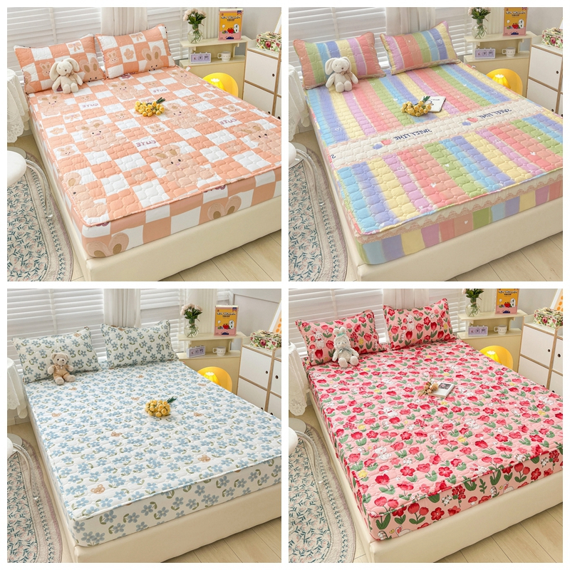 ชุดปูที่นอน ผ้าปูที่นอน ผ้าปูที่นอนปลอกหมอน 360 องศา 6ฟุต 5 ฟุต ชุด bed sheet 3.5ฟุต ลายดอกไม้ ลายการ์ตูน การ์ตูนผ้าปูที่นอนแบบรัดมุม ระบายอากาศได้ ผ้าปูนอน พร้อมส่ง ปลอกหมอน ชุดผ้าปูที่นอน