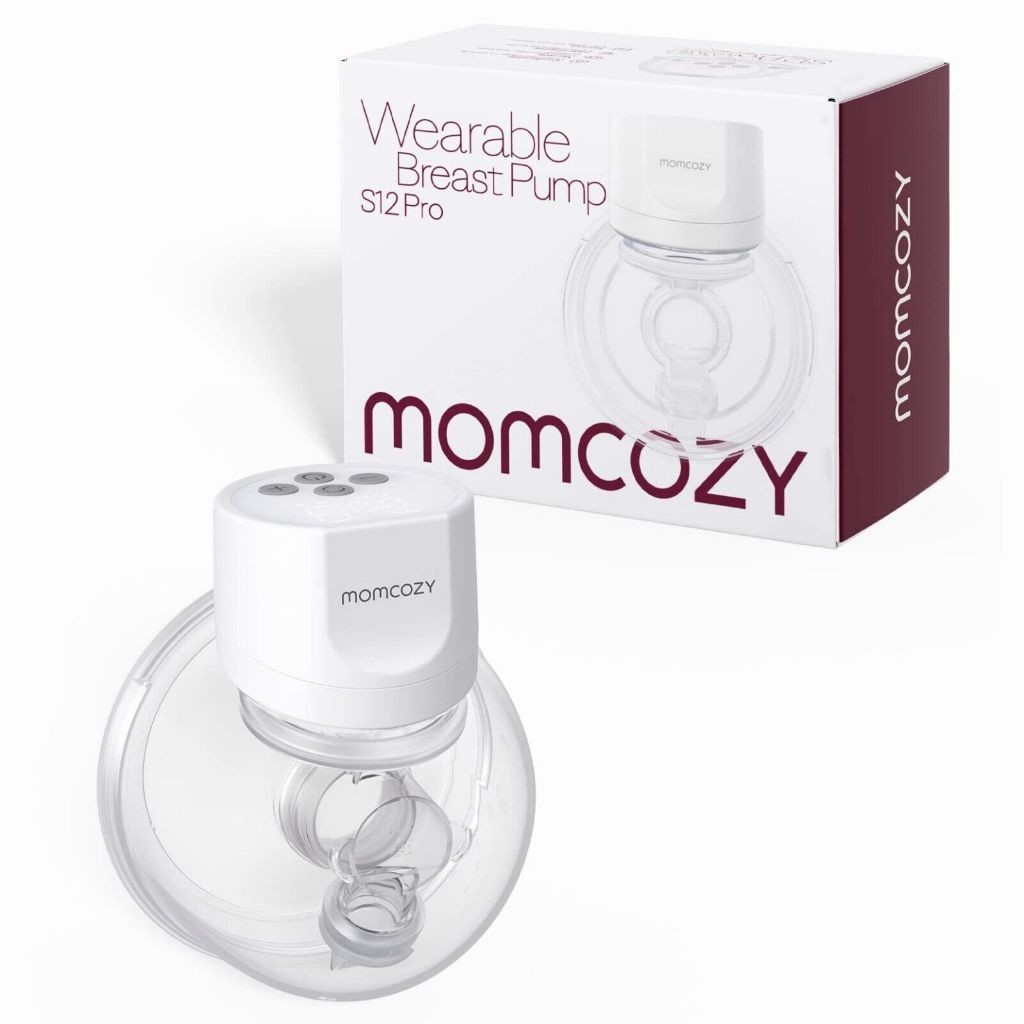 Momcozy S12 Pro แฮนด์ฟรีเครื่องปั๊มนมสวมใส่ไร้สายพร้อมหน้าแปลนซีลคู่ที่สะดวกสบาย 3 โหมดและ 9 ระดับปั๊มไฟฟ้าจอแสดงผลอัจฉริยะแบบพกพา 24 มม.