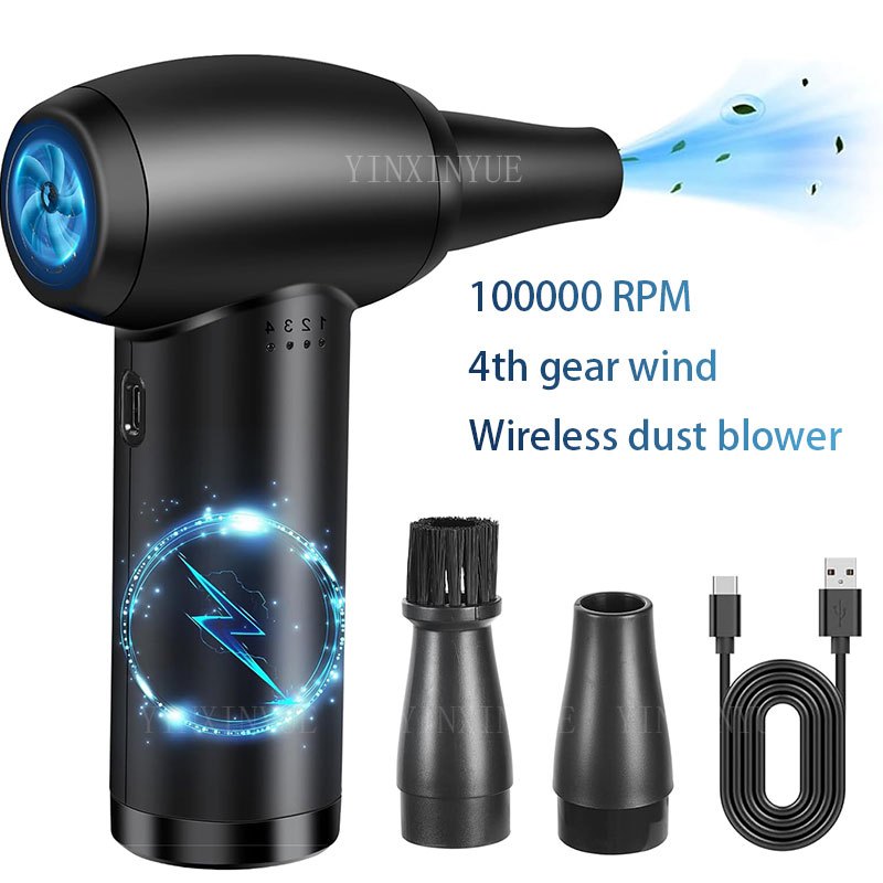 100000Rpm เครื่องเป่าฝุ่นไฟฟ้า ขนาดเล็ก แบบพกพา ความจุสูง 6000mAh สําหรับคอมพิวเตอร์