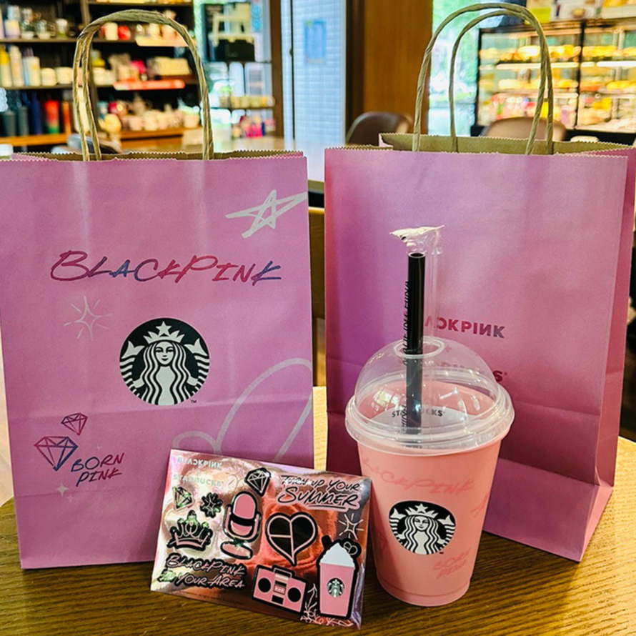 Starbucks Blackpink แก้วน้ํา มีหลอดดูด ความจุขนาดใหญ่ เป็นมิตรกับสิ่งแวดล้อม 500 มล.