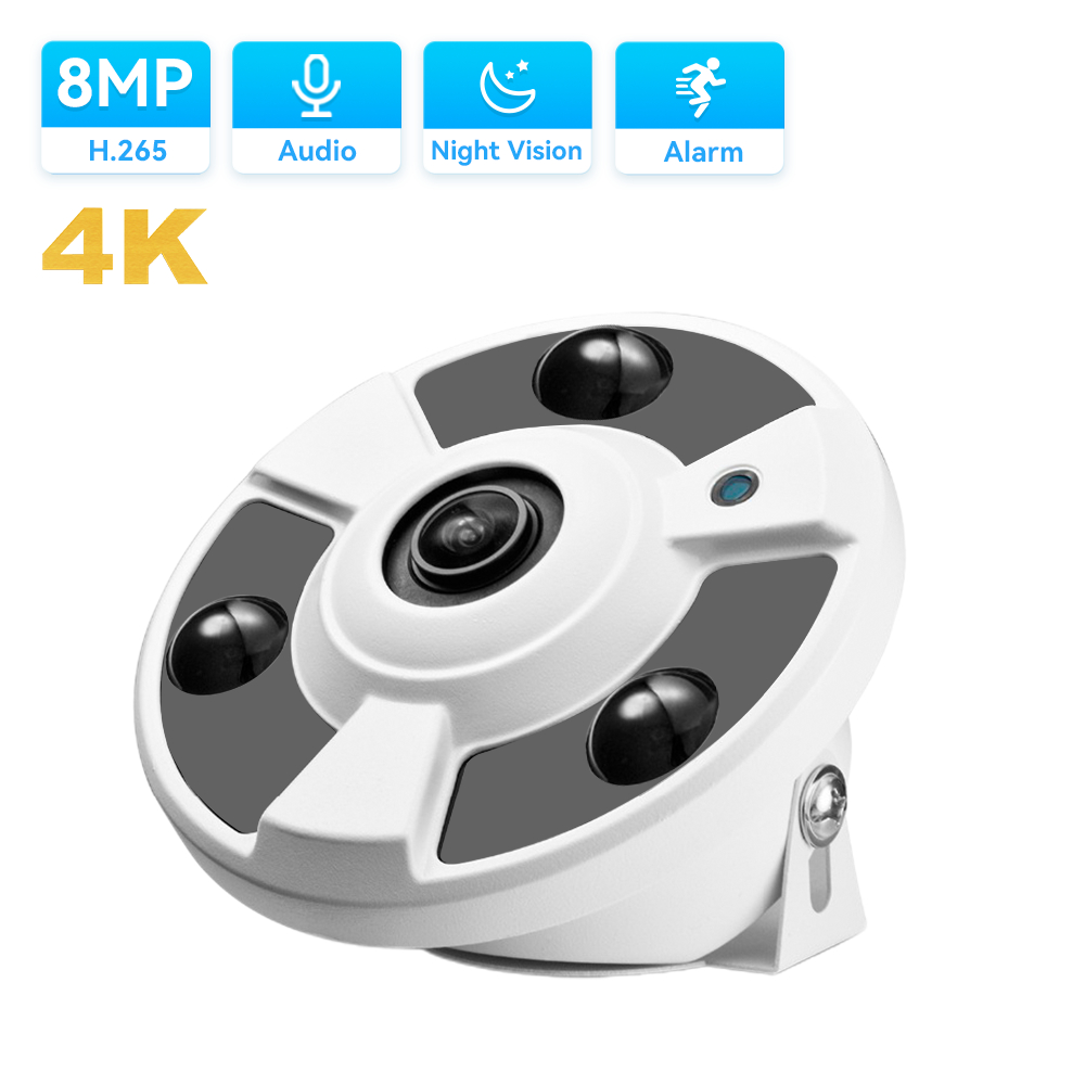 Hamrol 8MP 4K POE Indoor Network Camera 1.7MM Lens Panoramic 5MP 4MP 2MP CCTV Xmeye
