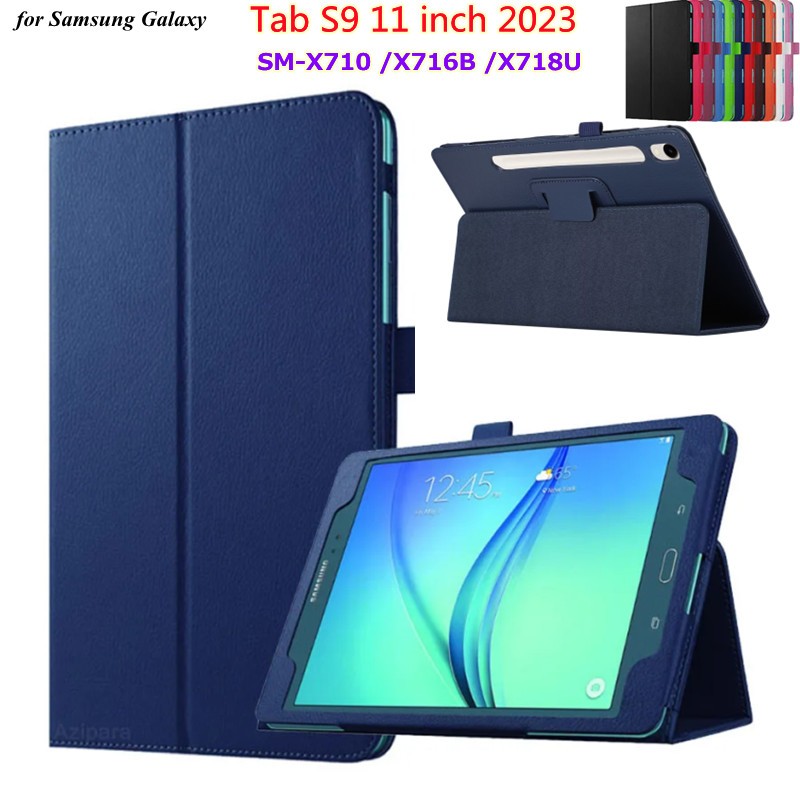 สําหรับ Samsung Galaxy Tab S9 กรณีแท็บเล็ตรุ่น SM-X710/SM-X716B/SM-X718U Flip หนัง Folio Stand Case 