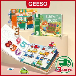 GEESO Preschool Travel Toy Quiet Busy Book Montessori Early Learning Activity Book For Toddlers Kids 安静书 启蒙益智玩具