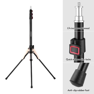 Andoer ขาตั้งไฟถ่ายภาพ อลูมิเนียมอัลลอย 190 ซม. 74.8 นิ้ว พับได้ 3 ส่วน พร้อมสกรูเกลียว 1/4 นิ้ว สําหรับไฟแฟลชซอฟท์บ็อกซ์