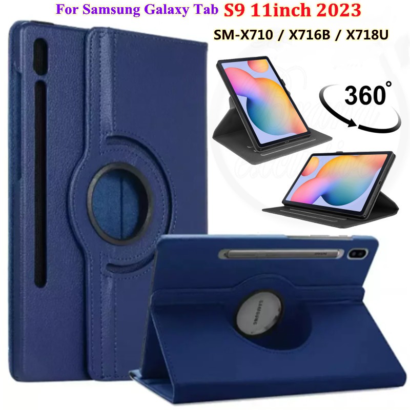 สําหรับ Samsung Galaxy Tab S9 กรณีแท็บเล็ตรุ่น SM-X710/SM-X716B/SM-X718U หมุนหนังแท็บเล็ต Funda ฝาคร