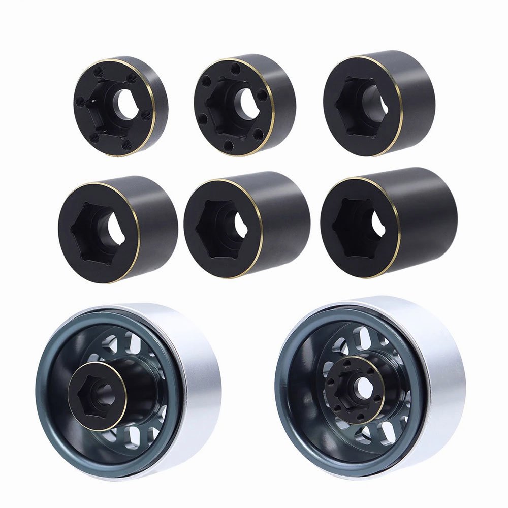 น้ําหนักทองเหลือง 12 มม.Hex Hub ล้อขอบอะแดปเตอร์สําหรับ 1/10 1/8 RC Crawler SCX10 Wrangler TRX4 TRX6