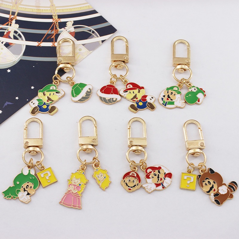 พวงกุญแจ จี้การ์ตูนมาริโอ้ โลหะผสม DIY สร้างสรรค์