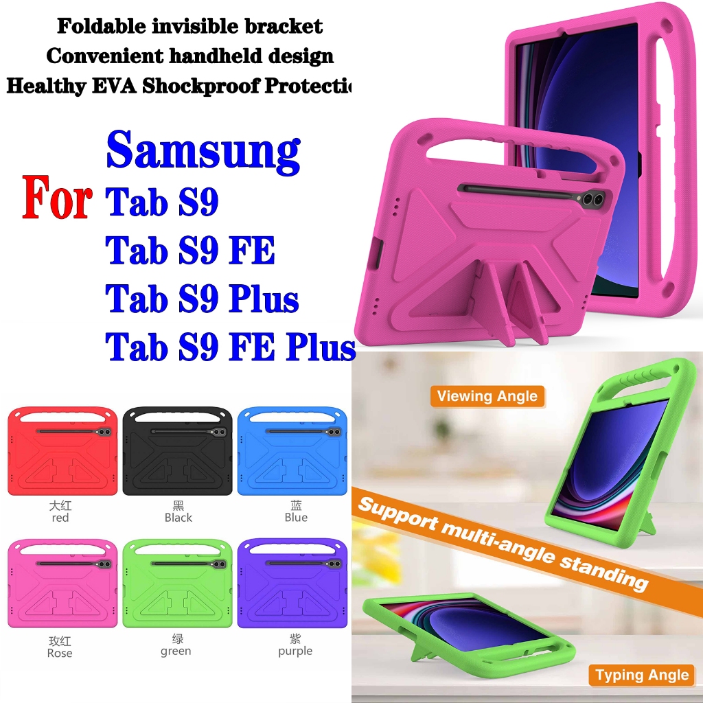 เคสแท็บเล็ต กันกระแทก พร้อมขาตั้ง แฟชั่น สําหรับ Samsung Galaxy Tab S9 FE Plus S9+ FE+ SM-X610 SM-X6