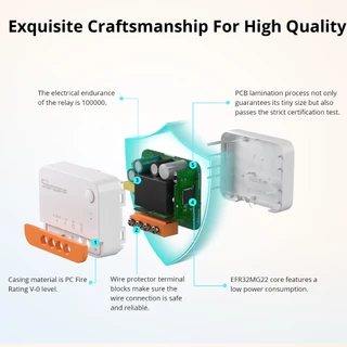 Sonoff ZBMINIL2 Zigbee โมดูลสวิตช์ไร้สาย 2 ทาง ควบคุมผ่านแอพ eWeLink