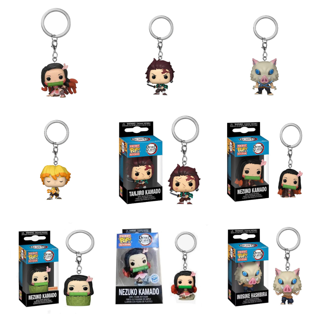 Funko Pop! พวงกุญแจฟิกเกอร์ Demon Slayer Kamado Tanjiro Nezuko Inosuke ขนาด 2 นิ้ว ของเล่นสําหรับเด็ก