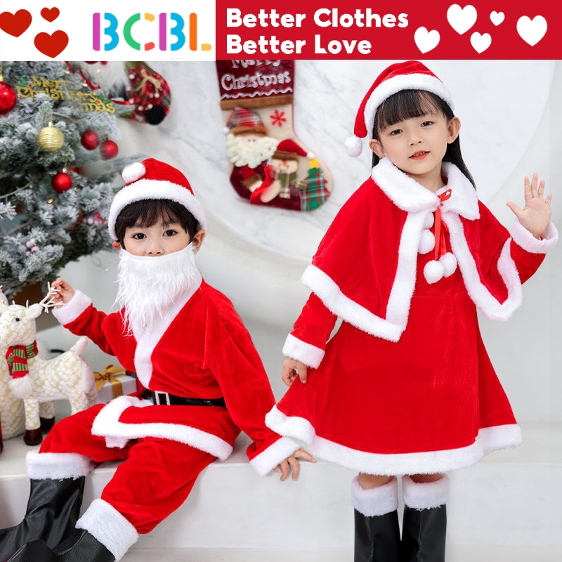 Bcbl ชุดเดรสคริสต์มาส สีแดง สําหรับเด็กผู้ชาย และเด็กผู้หญิง