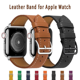 สายนาฬิกาข้อมือหนัง สําหรับ iWatch series 4 5 6 SE 7 8 9 49 มม. 44 มม. 45 มม. 42 มม. 41 มม. 40 มม. 38 มม.