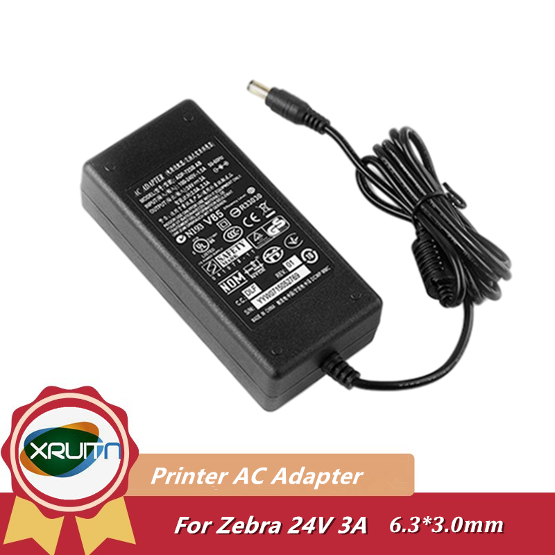 Zebra GT800 GT820 GX430T GK420d TLP2844 แหล่งจ่ายไฟเครื่องพิมพ์ AC Adapter Charger 24V 3A ใช้งานร่วม