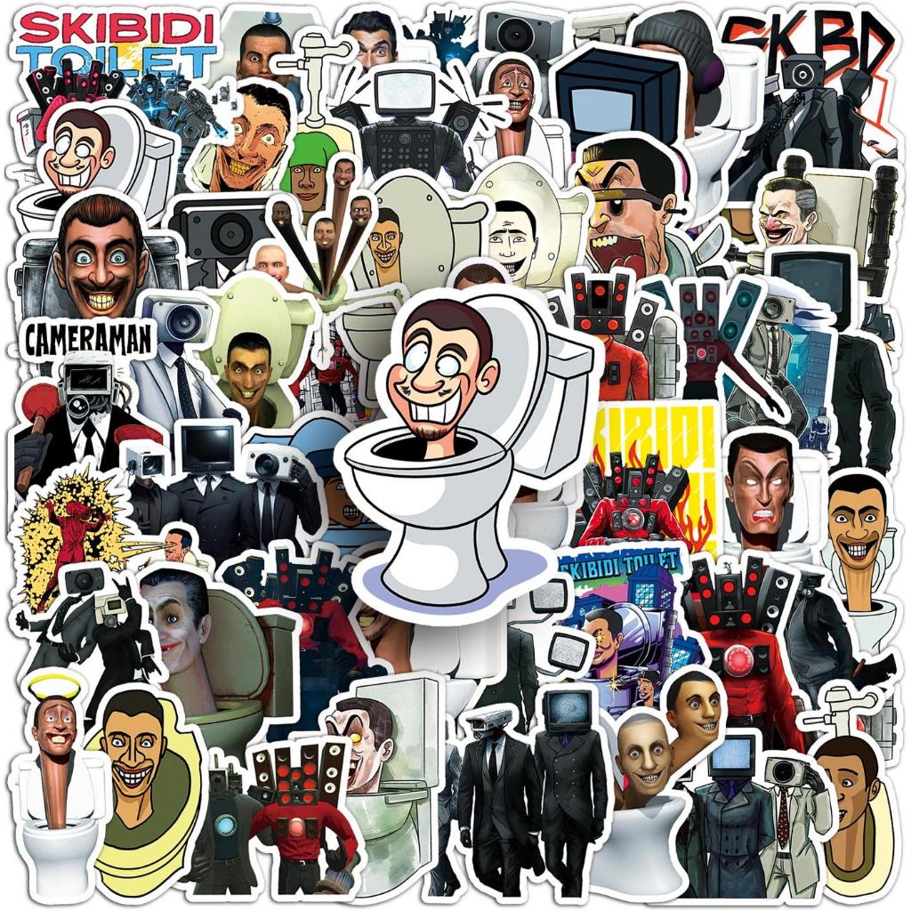 60 ชิ้นตลก Skibidi ห้องน้ํา VS Monitor มนุษย์หมาป่าฆ่าเกมแฟชั่นสติกเกอร์กันน้ําโทรศัพท์แล็ปท็อปสเก็ตบอร์ดสติกเกอร์สร้างสรรค์ Graffiti รถมอเตอร์สติกเกอร์