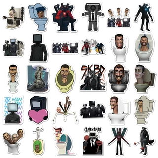 60 ชิ้นตลก Skibidi ห้องน้ํา VS Monitor มนุษย์หมาป่าฆ่าเกมแฟชั่นสติกเกอร์กันน้ําโทรศัพท์แล็ปท็อปสเก็ตบอร์ดสติกเกอร์สร้างสรรค์ Graffiti รถมอเตอร์สติกเกอร์