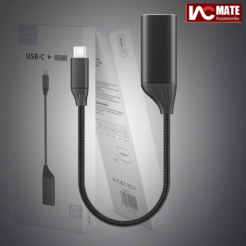 อะแดปเตอร์ USB c เป็น HDMI (@60Hz), USB-c (4K HDMI), อลูมิเนียม, แบบพกพา, สําหรับ iPh 15 Series, M-a