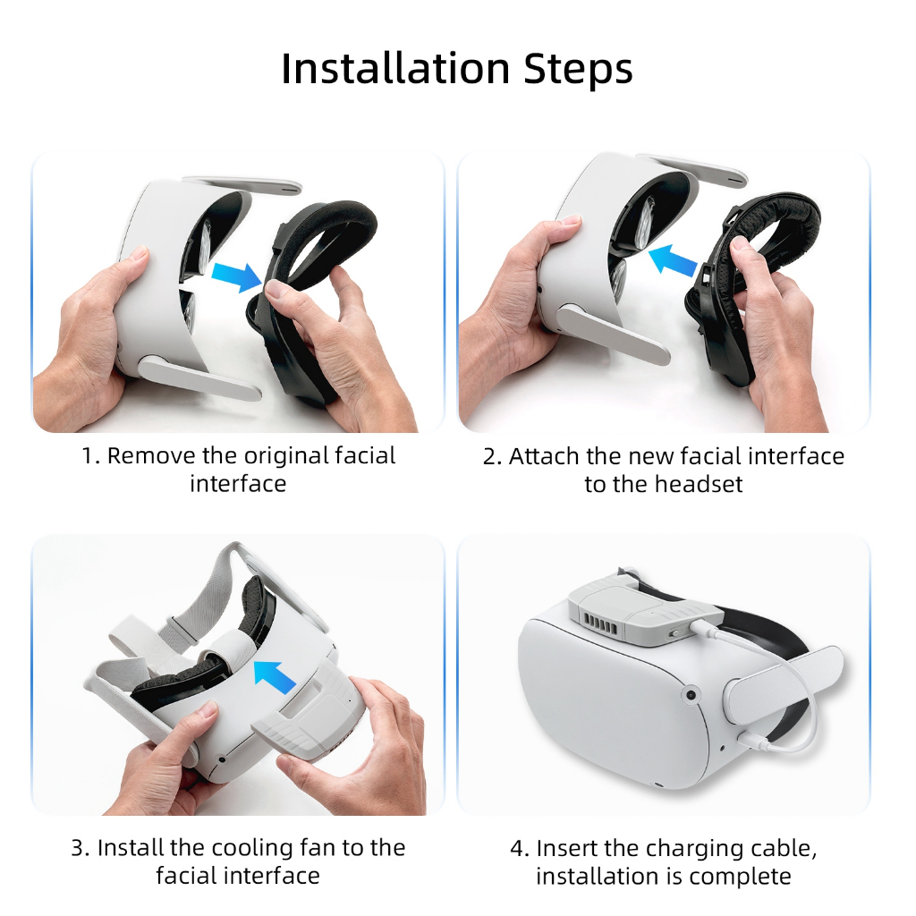 Kjh พัดลมระบายความร้อน สําหรับ Oculus Quest 2