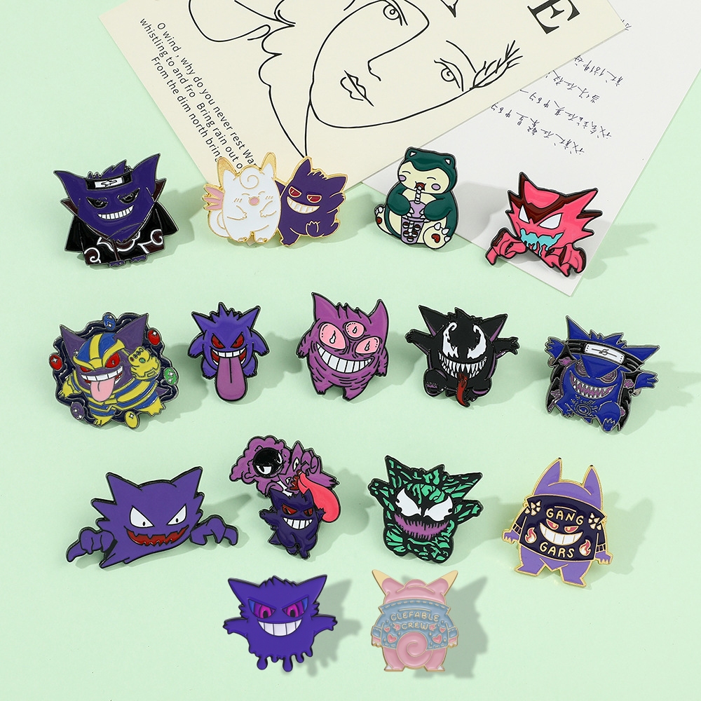 เครื่องประดับ เข็มกลัดโลหะ รูปการ์ตูนโปเกม่อน Venom Monster แบบสร้างสรรค์ สไตล์ญี่ปุ่น สําหรับเพื่อน