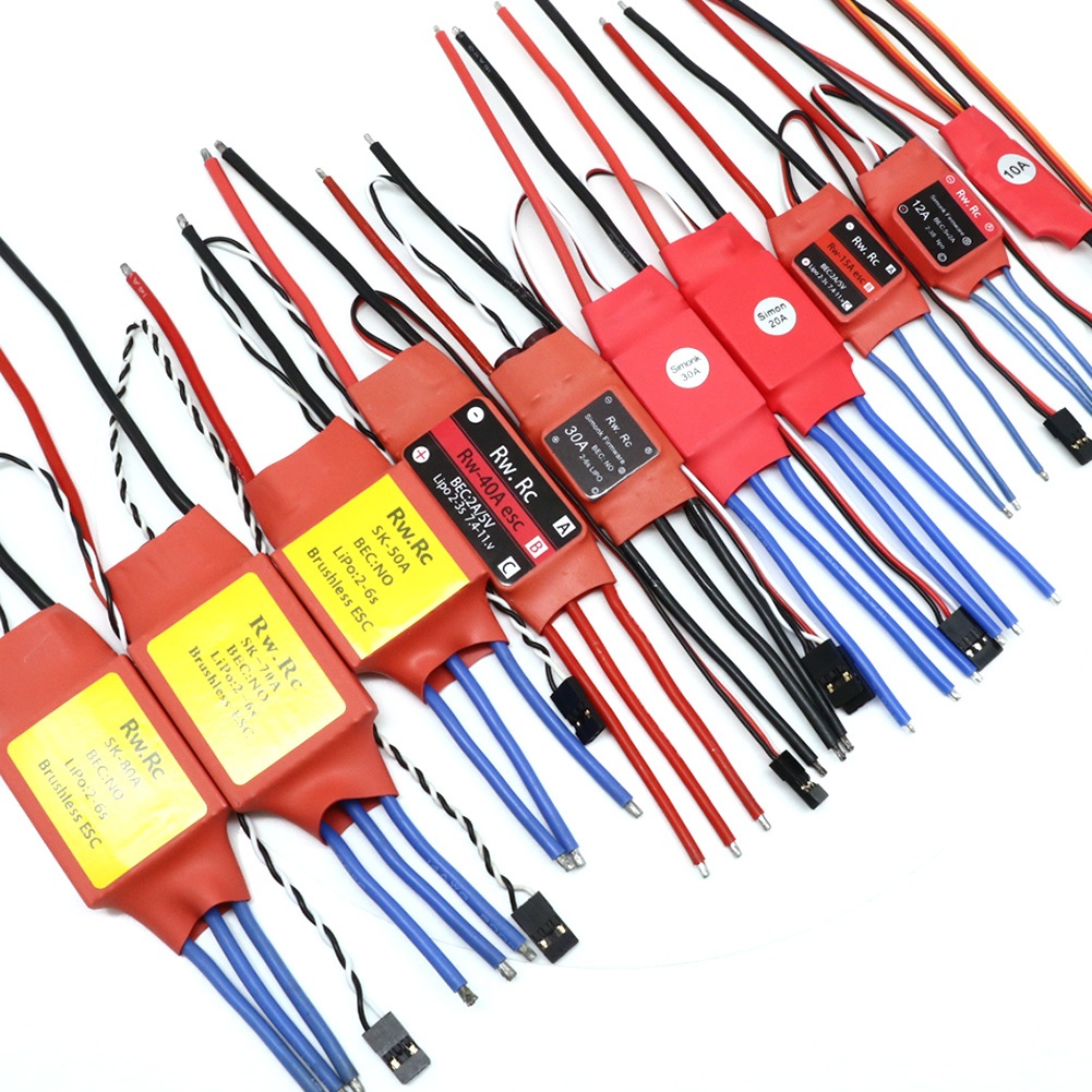 Simonk ตัวควบคุมความเร็วไฟฟ้า ESC 10A 12A 15A 20A 30A 40A 50A 70A 80A สําหรับเฮลิคอปเตอร์บังคับวิทยุ