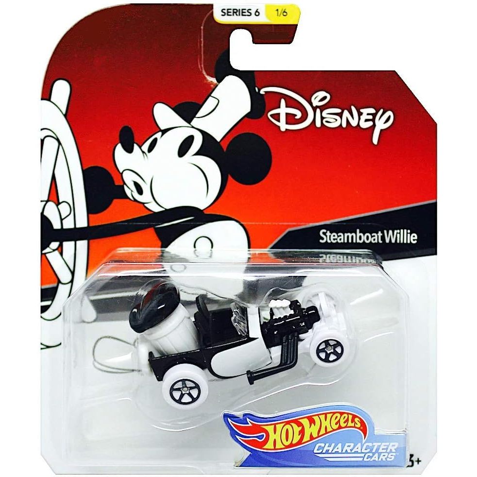 Hot Wheels Character Cars Disney Steamboat Willie Character Car Series 6 1:64 Scale GGX72 โมเดลรถยนต์ Disney Steamboat Willie สเกล 6 1:64 GGX72