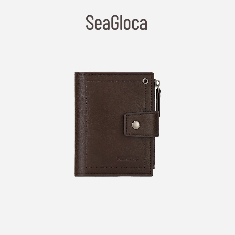 Seagloca ใหม่ กระเป๋าสตางค์ หนัง PU ใส่บัตรได้หลายช่อง แฟชั่นสําหรับผู้ชาย No 1684