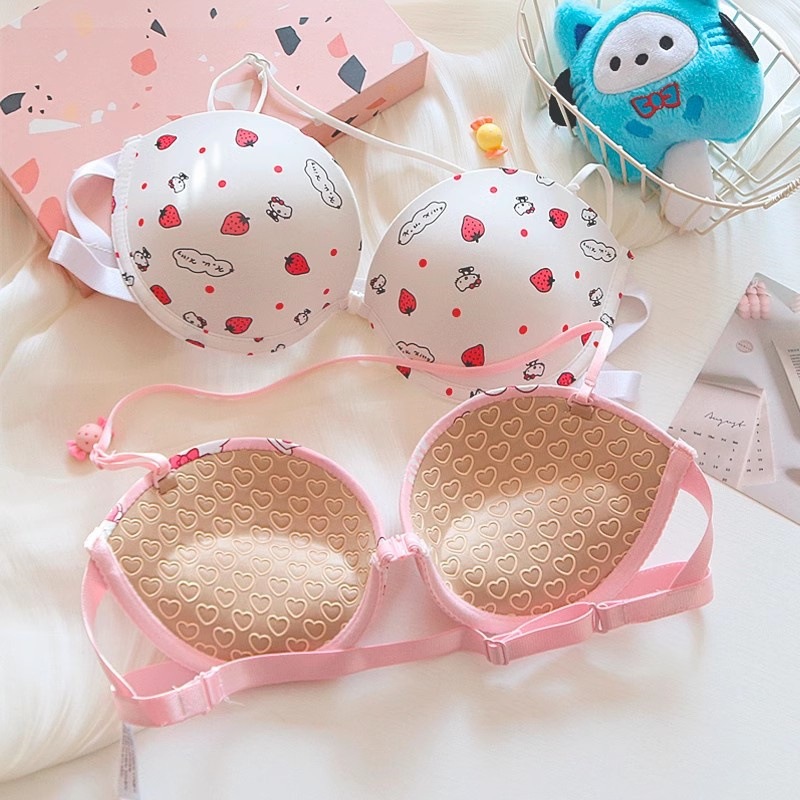 ชุดชั้นในดันทรง แต่งหัวเข็มขัดด้านหน้า เซ็กซี่ แฟชั่นสําหรับผู้หญิง#HelloKitty