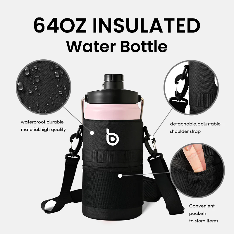 BOTTLE BOTTLE กระบอกน้ํา 2 ลิตร ขวดน้ําเก็บความเย็น กระติกน้ําเก็อุณหภูมิ ขวดน้ําสแตนเลสแบบพกพา ใช้สําหรับการออกกํลังกายกีฬากลางแจ้ง thumbnail 5