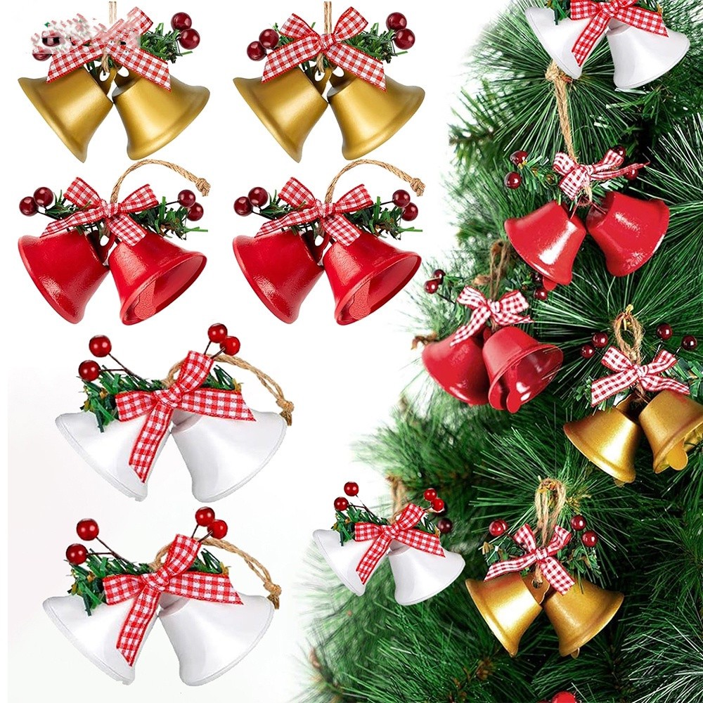 [Christmas Products] Christmas Painted Wrought Iron BellsChristmas Ornaments For Xmas Tree / Christmas Tree Decorations