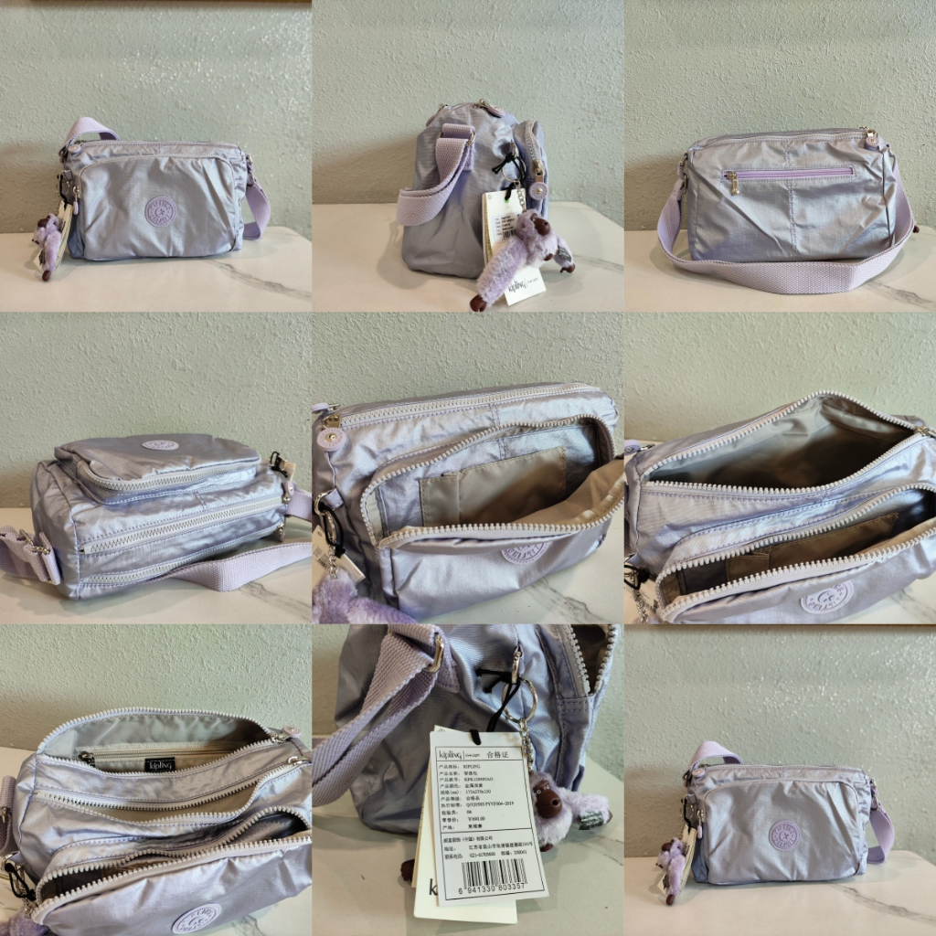 Klipling กระเป๋าสะพายข้าง ผู้หญิง 4 ซิป กระเป๋าสะพายไหล่ ลําลอง K12969 (9 สี)