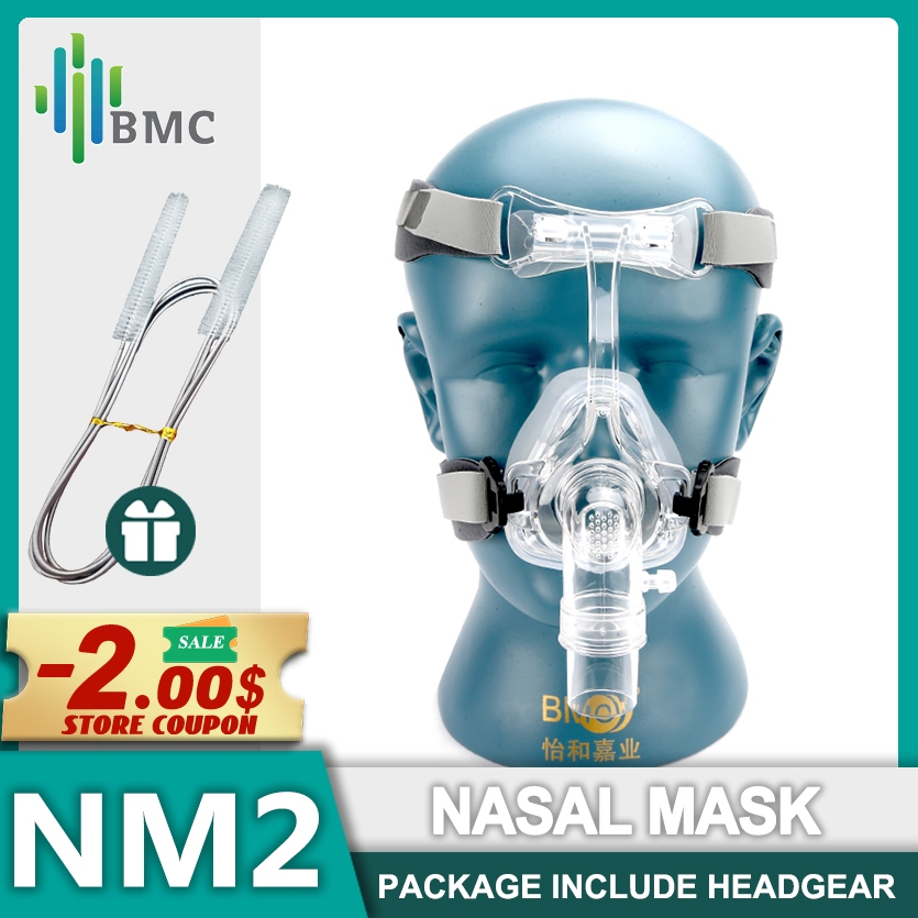 BMC CPAP หน้ากากหน้ากากจมูกพร้อมสายรัดหมวก NM2 เหมาะสําหรับ CPAP Luna CPAP หน้ากาก RESmart CPAP หน้า