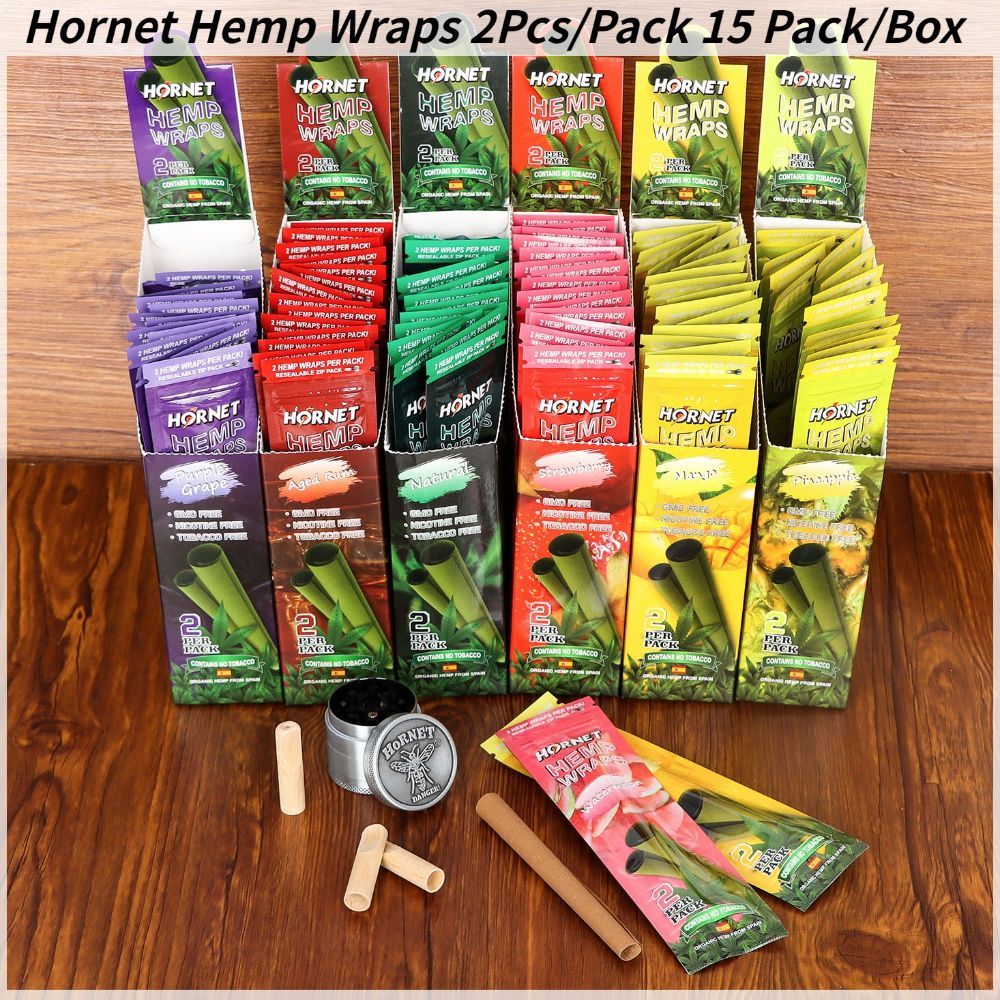 (ขายส่ง!! ยกกล่อง 15 ชิ้น) กระดาษโรล Hornet Double Blunt Wraps – 15 Pack/Box