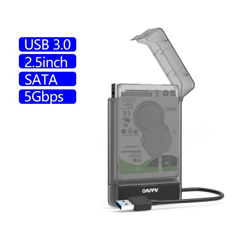 Maiwo เคสฮาร์ดไดรฟ์ภายนอก SSD Sata เป็น USB 3.0 2.5 นิ้ว สําหรับ 7 มม. 9.5 มม.