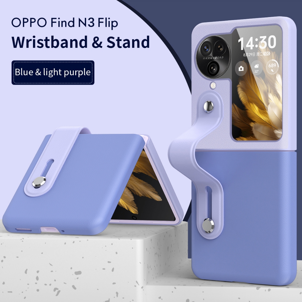 สําหรับ OPPO Find N3 Flip พลิกปลอกสายรัดข้อมือ ตัวยึด เคสโทรศัพท์ แบบแข็ง