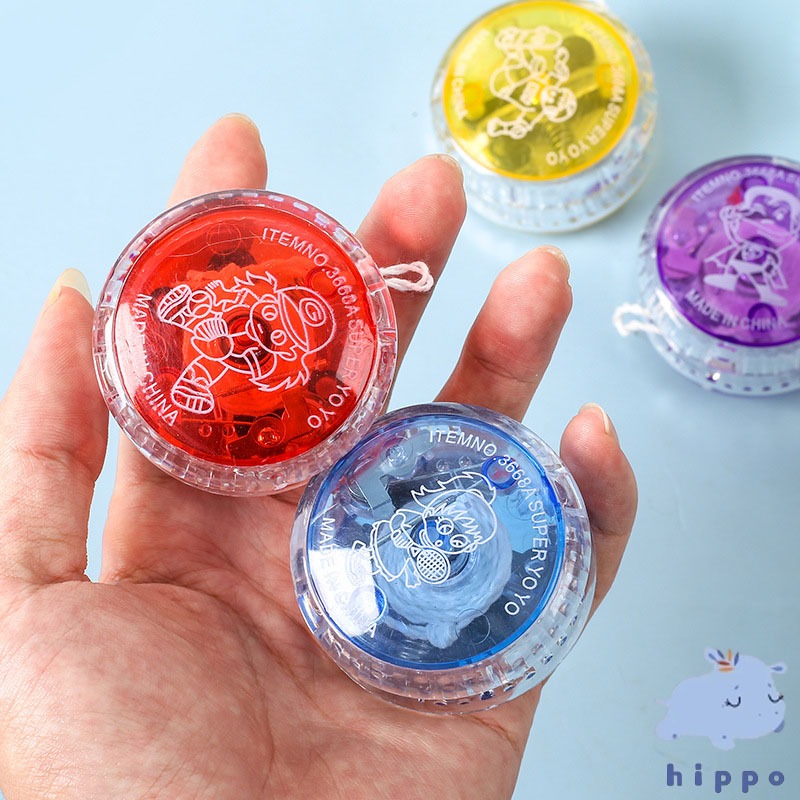 ของเล่นโยโย่เรืองแสง YOYO ลูกดิ่งโยโย่ มีไฟ สุ่มสี พร้อมส่ง ของเล่นเด้งดึ่ง yo-yo【Hippobaby20】