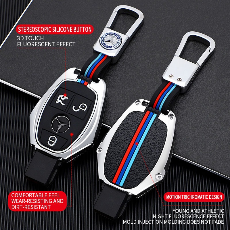 เคสกุญแจ For Mercedes Benz AMG W205 W205C W203 ปลอกกุญแจรถยนต์ W210 W211 W124 CLA GLA GLK AMG ปลอกกุ
