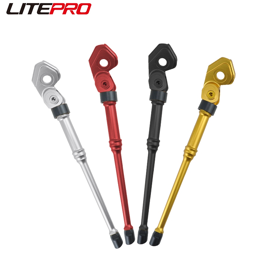 Litepro จักรยานพับอลูมิเนียมอัลลอยด์ขาตั้งรองรับเท้า CNC 16 นิ้ว 349 ขาตั้งที่จอดรถ Ultralight 90g ส