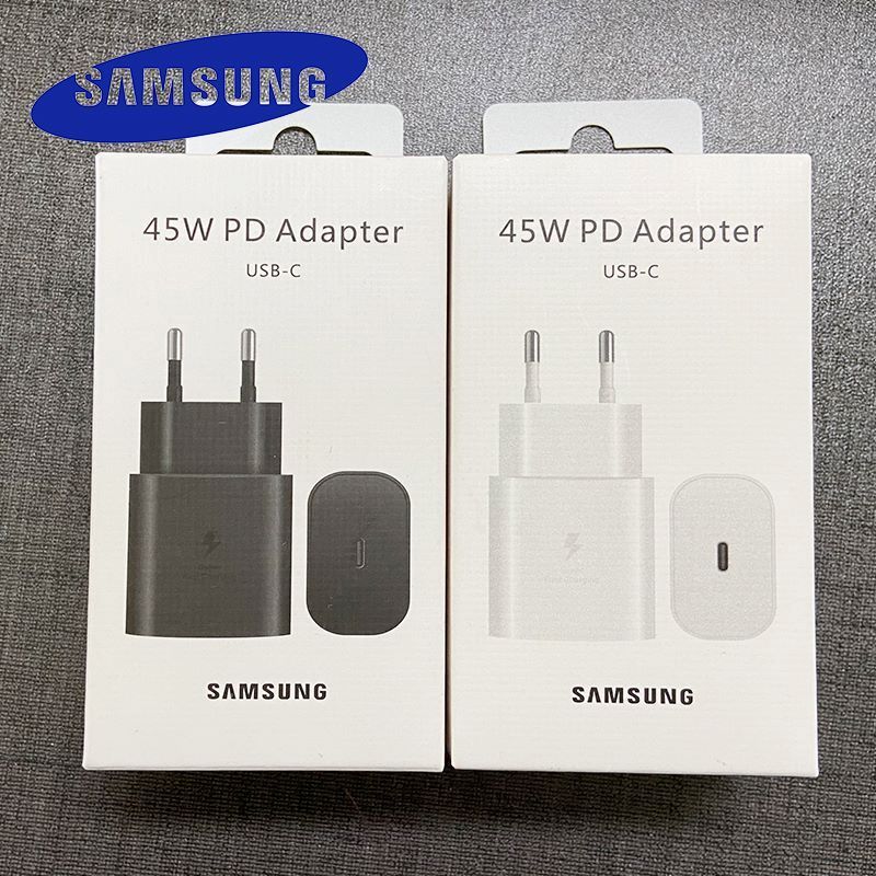 Samsung 45W Super Fast Charger Cargador Wall Adapter 5A ประเภท C สําหรับ Galaxy Z Flip พับ 7 6 5 4 S