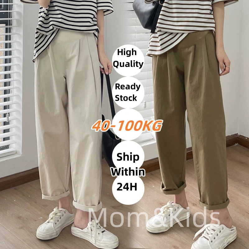 Mom & Kids กางเกงขาสั้น ขากว้าง พลัสไซซ์ สําหรับหญิงตั้งครรภ์ 40-100 กก.