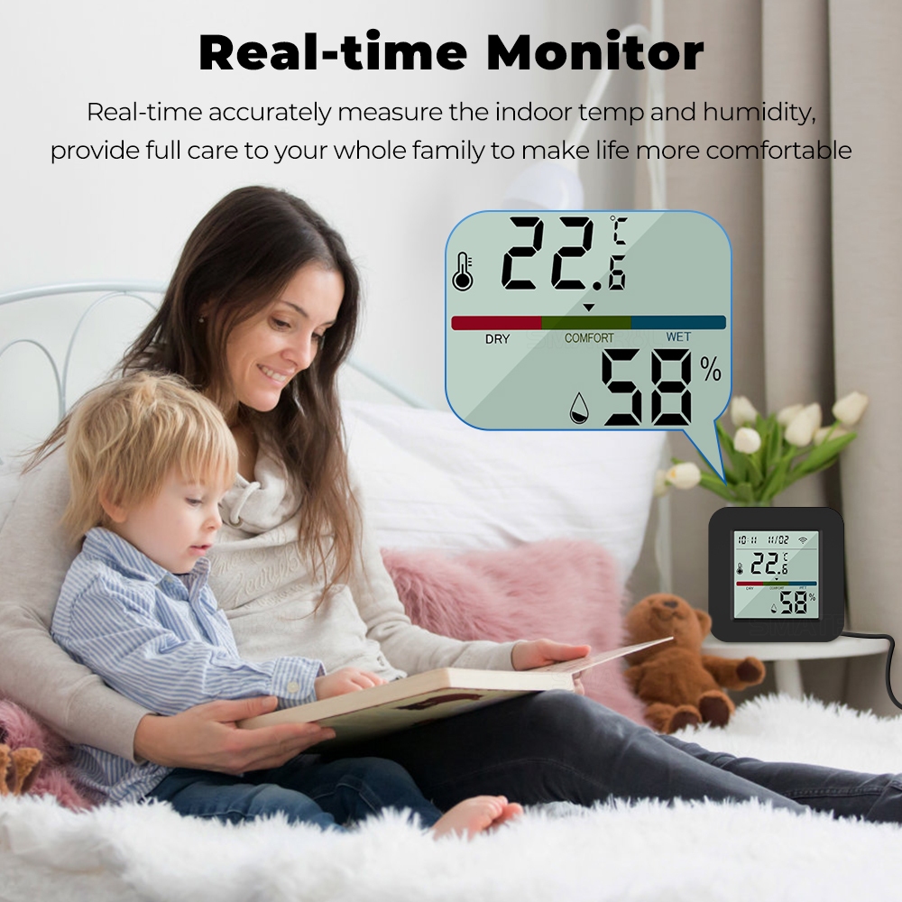 Smatrul Tuya เครื่องวัดอุณหภูมิความชื้น อินฟราด Wifi หน้าจอ LCD รองรับ Alexa Google Home - รูปที่ 6