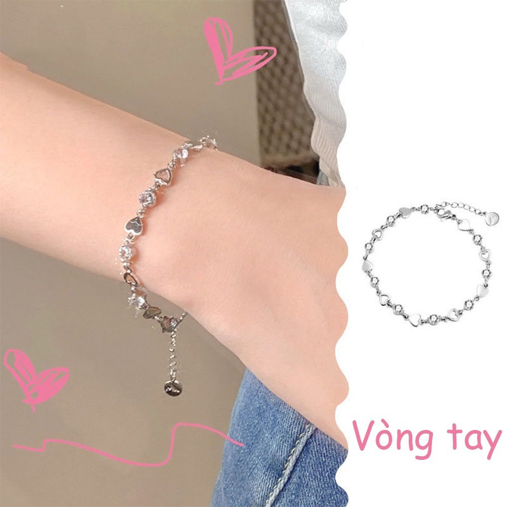 สร้อยข้อมือ จี้รูปหัวใจ ประดับเพทาย เหมาะกับของขวัญ แบบเรียบง่าย สําหรับนักเรียนหญิง